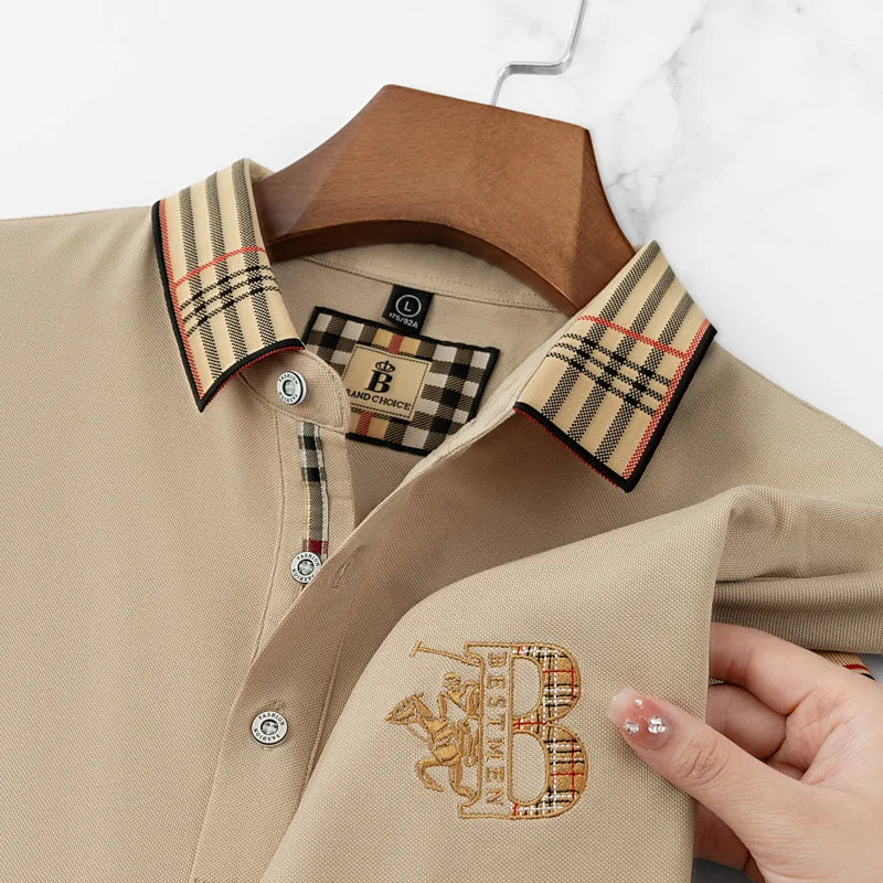 Men’s Polo Shirt – Luxurious, Embroidered Designer Pattern, Casual, Elegant for Business