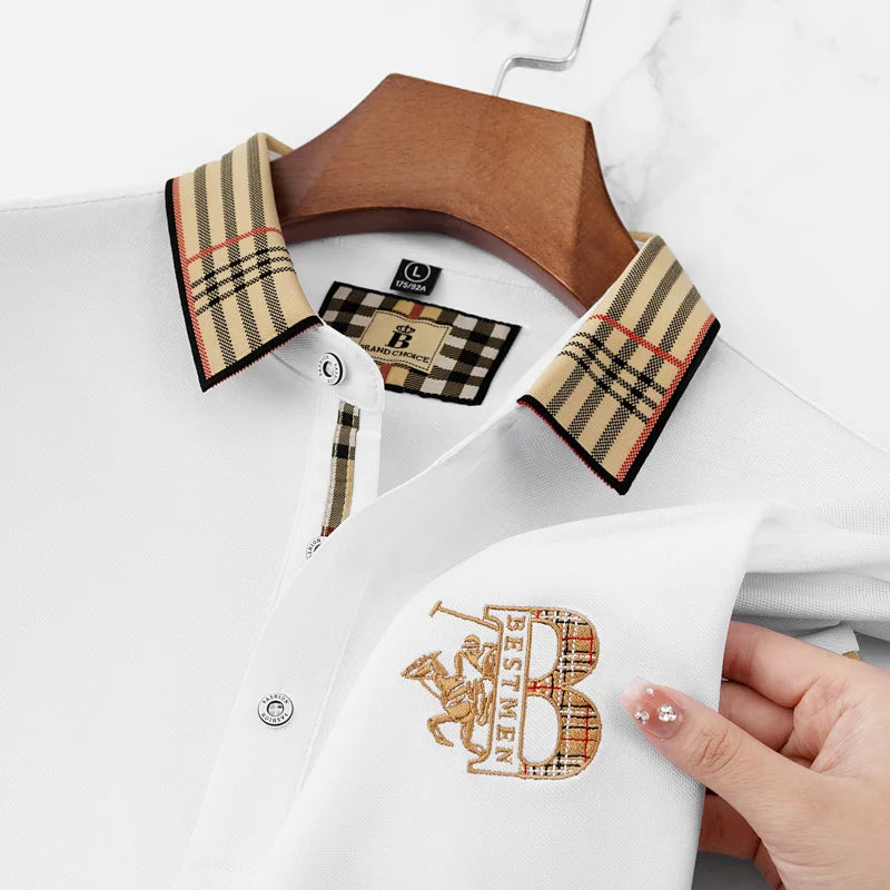 Men’s Polo Shirt – Luxurious, Embroidered Designer Pattern, Casual, Elegant for Business