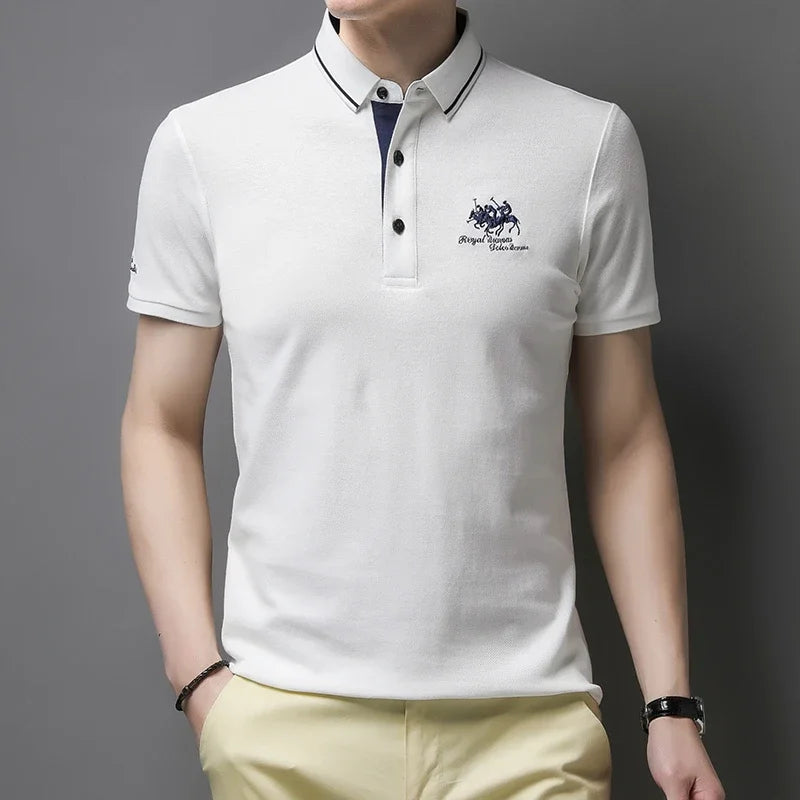Men’s Polo Shirt – Premium Quality, Embroidered Designer Detail, Smart, Casual for Business