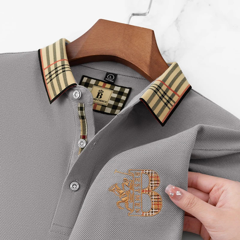 Men’s Polo Shirt – Luxurious, Embroidered Designer Pattern, Casual, Elegant for Business