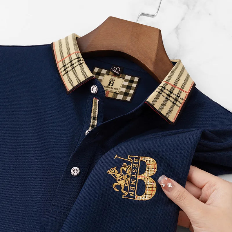 Men’s Polo Shirt – Luxurious, Embroidered Designer Pattern, Casual, Elegant for Business