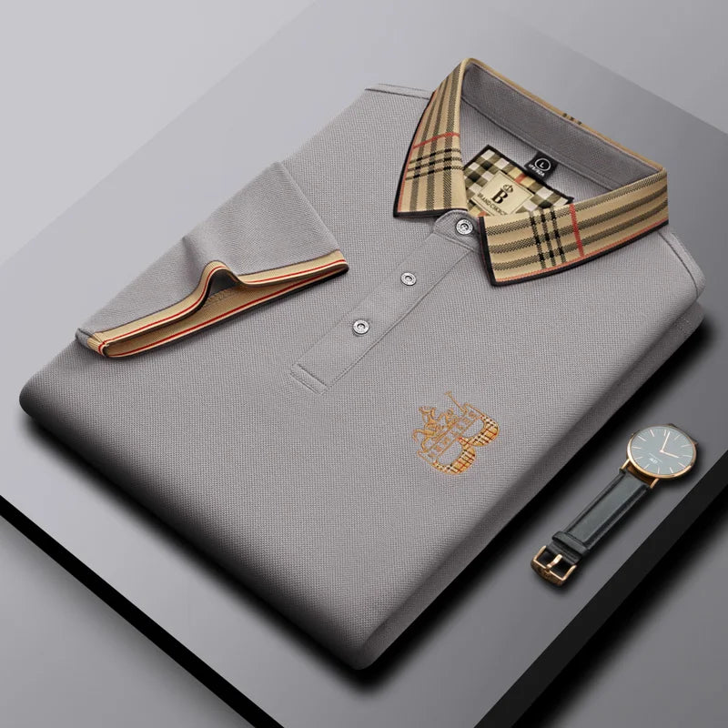 Men’s Polo Shirt – Luxurious, Embroidered Designer Pattern, Casual, Elegant for Business