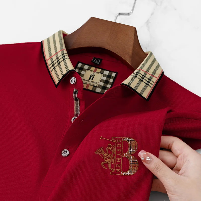 Men’s Polo Shirt – Luxurious, Embroidered Designer Pattern, Casual, Elegant for Business