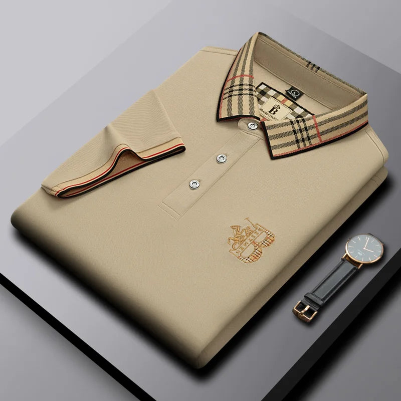 Men’s Polo Shirt – Luxurious, Embroidered Designer Pattern, Casual, Elegant for Business