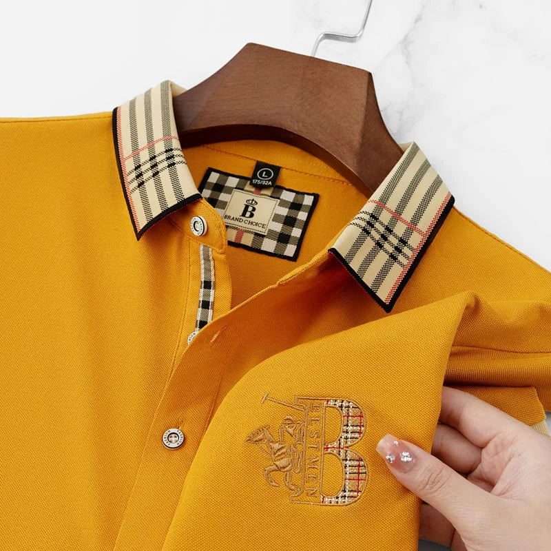 Men’s Polo Shirt – Luxurious, Embroidered Designer Pattern, Casual, Elegant for Business