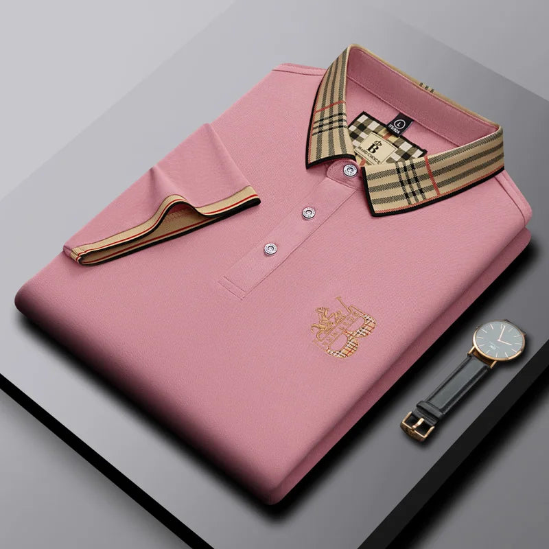 Men’s Polo Shirt – Luxurious, Embroidered Designer Pattern, Casual, Elegant for Business