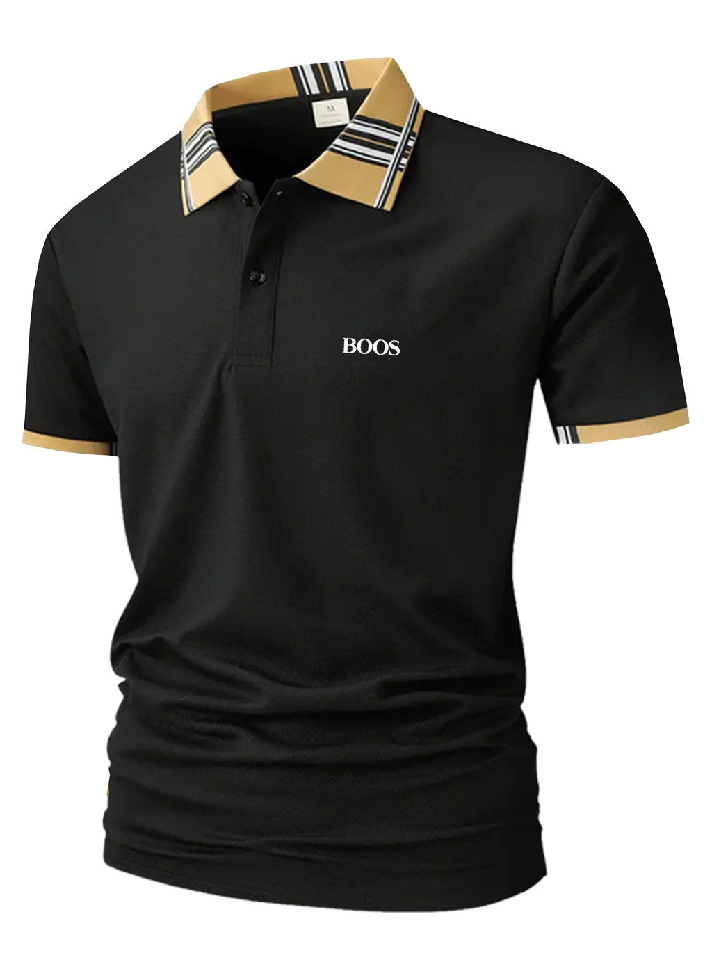 Men’s Polo Shirt – Embroidered Lapel with Button, Casual Streetwear T-Shirt