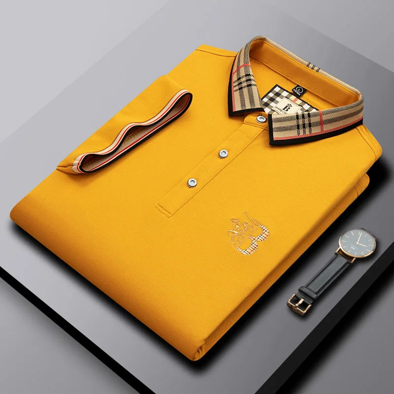 Men’s Polo Shirt – Luxurious, Embroidered Designer Pattern, Casual, Elegant for Business