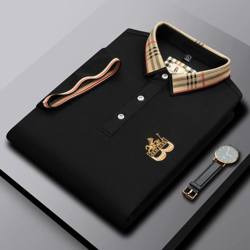 Men’s Polo Shirt – Luxurious, Embroidered Designer Pattern, Casual, Elegant for Business