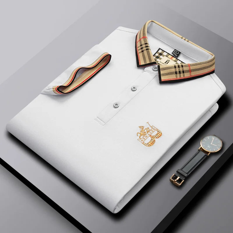 Men’s Polo Shirt – Luxurious, Embroidered Designer Pattern, Casual, Elegant for Business