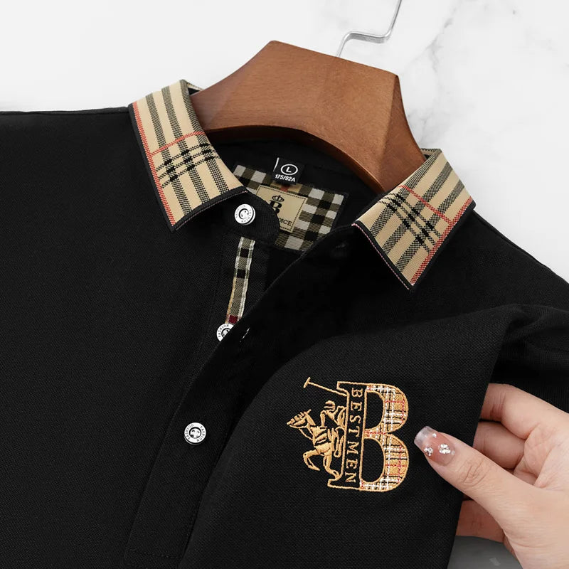 Men’s Polo Shirt – Luxurious, Embroidered Designer Pattern, Casual, Elegant for Business