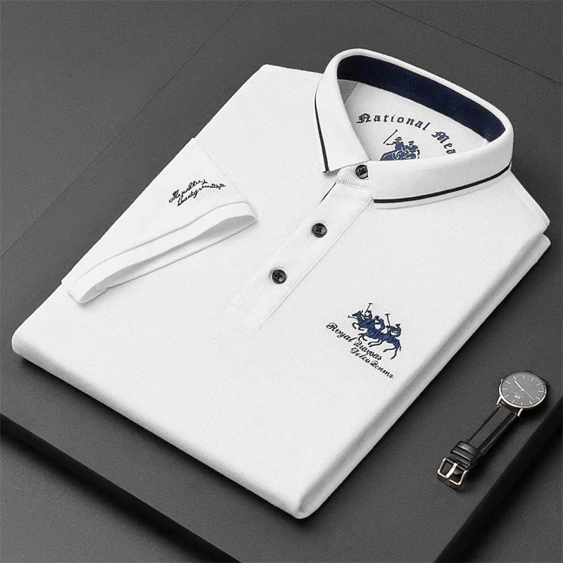 Men’s Polo Shirt – Premium Quality, Embroidered Designer Detail, Smart, Casual for Business